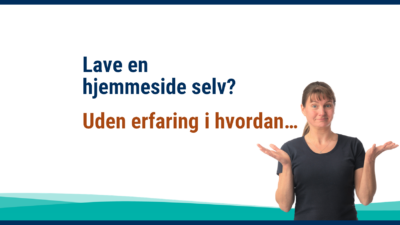 At lave en hjemmeside selv? Uden erfaring i hvordan... Kan du det? Få nogle af svarene her, af Lise Mulvad, hjemmeside mentor