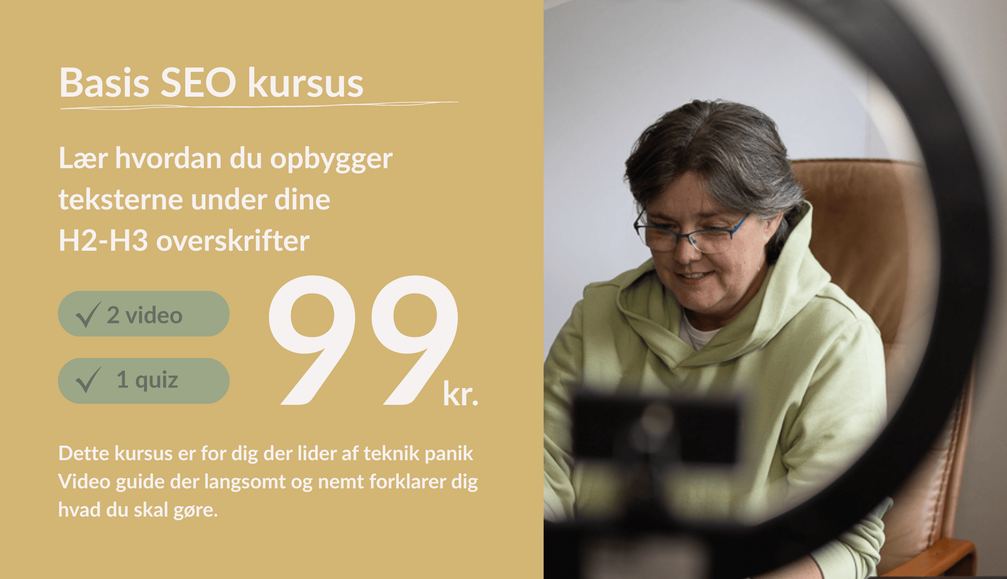 Basis SEO kursus - Teksten under din H2 og H3
